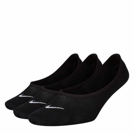 Nike 3 Pack Invisible Socks Ladies Black/White Nike 3 Pack Invisible Socks Ladies Black/White