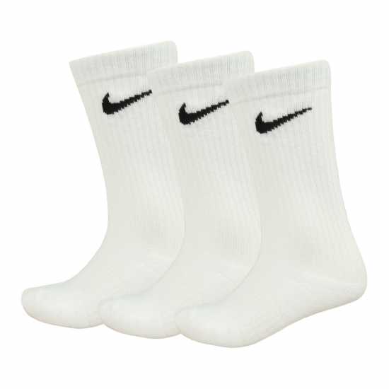 Nike Мъжки Чорапи Everyday 3 Pack Cotton Cushioned Crew Socks Mens White/Black Мъжки чорапи