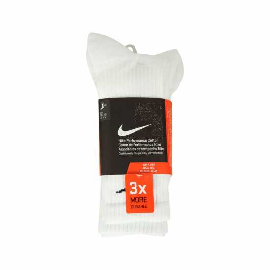 Nike Мъжки Чорапи Everyday 3 Pack Cotton Cushioned Crew Socks Mens White/Black Мъжки чорапи