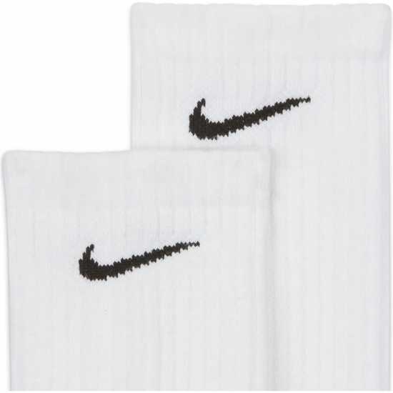 Nike Мъжки Чорапи Everyday 3 Pack Cotton Cushioned Crew Socks Mens White/Black Мъжки чорапи