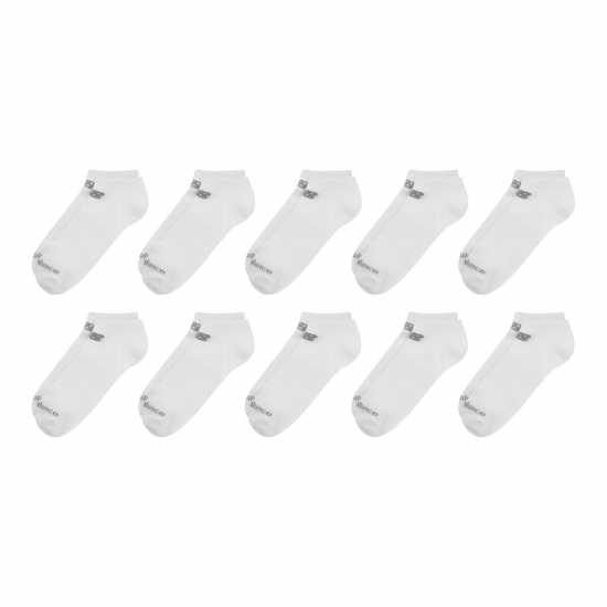 New Balance No-Show Socks 10 Pack White 