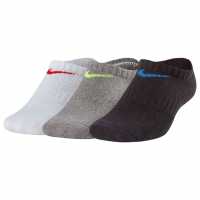 Nike 3 Pack No Show Socks Junior Grey Multi Детски чорапи
