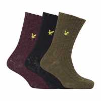 Lyle And Scott 3 Pack Of Chunky Knitted Socks  