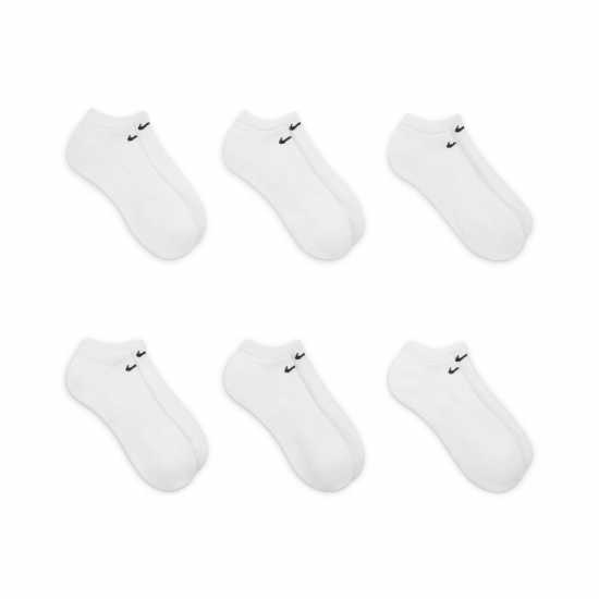Nike 6Pk No Show Sox Sn00 White/Black Nike 6Pk No Show Sox Sn00 White/Black