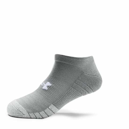 Under Armour 3 Чифта Чорапи Heatgear No Show 3 Pack Socks Steel/White Мъжки чорапи