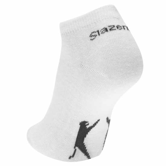 Slazenger 5Бр. Мъжки Чорапи За Маратонки 5 Pack Trainer Socks Junior White Детски чорапи