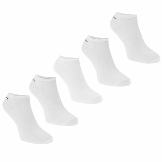 Дамски чорапи Slazenger Trainer Socks 5 Pack Ladies Бяло Slazenger Trainer Socks 5 Pack Ladies Бяло Дамски чорапи