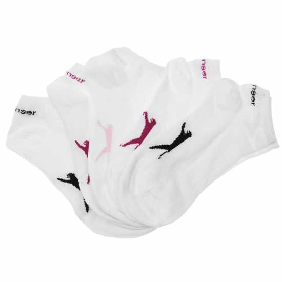 Slazenger Trainer Socks 5 Pack Ladies White Дамски чорапи