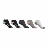 Slazenger Trainer Socks 5 Pack Ladies Colours Дамски чорапи