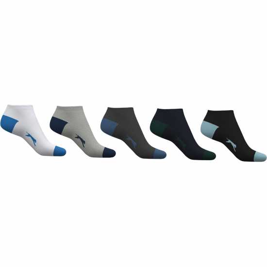 Slazenger 5Бр. Мъжки Чорапи За Маратонки 5 Pack Trainer Socks Mens Size 7-11 Цветове 