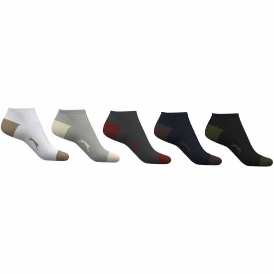Slazenger 5Бр. Мъжки Чорапи За Маратонки 5 Pack Trainer Socks Mens Size 7-11 Цветове 