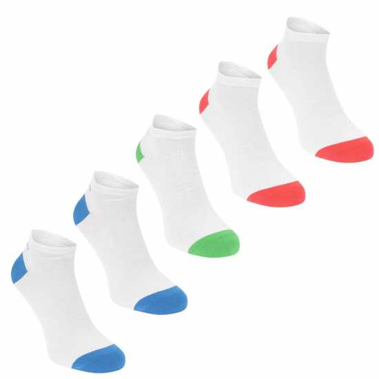 Slazenger 5Бр. Мъжки Чорапи За Маратонки 5 Pack Trainer Socks Mens Size 7-11 Многоцветно 