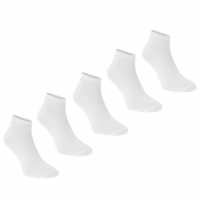 Slazenger 5Бр. Мъжки Чорапи За Маратонки 5 Pack Trainer Socks Mens White Мъжки чорапи
