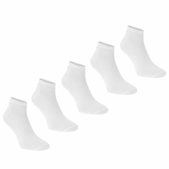 Slazenger 5Бр. Мъжки Чорапи За Маратонки 5 Pack Trainer Socks Mens Бяло Мъжки чорапи