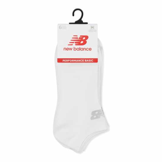 New Balance 6 Pack No Show Socks White Мъжки чорапи