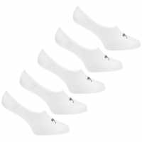 Slazenger 5Бр. Мъжки Чорапи За Маратонки Invisible 5 Pack Trainer Socks Mens White Мъжки чорапи