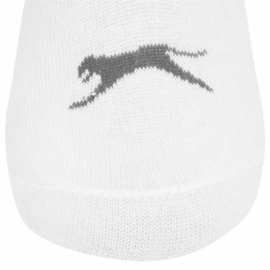 Slazenger 5Бр. Мъжки Чорапи За Маратонки Invisible 5 Pack Trainer Socks Mens White - Мъжки чорапи