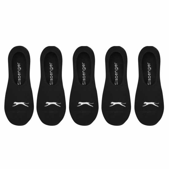 Slazenger 5 Pack Invisible Socks Mens Черно Мъжки чорапи