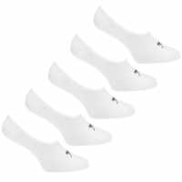 Slazenger Invisible 5 Pack Socks Ladies White Дамски чорапи