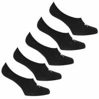 Slazenger Invisible 5 Pack Socks Ladies Black Дамски чорапи