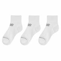 New Balance 3 Pack Ankle Socks Juniors White Детски чорапи