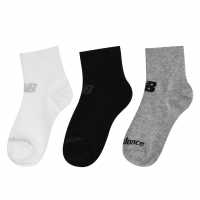 New Balance 3 Pack Ankle Socks Juniors White Multi Детски чорапи