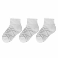 New Balance 3 Pack Patterned Ankle Socks Juniors White Детски чорапи