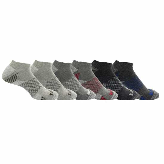 Everlast 6 Pack Trainers Socks Mens Сива Висина Мъжки чорапи
