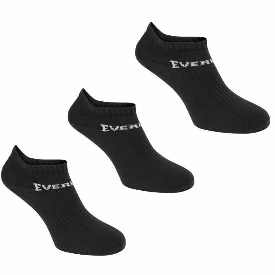 Everlast 3 Бр. Детски Чорапи За Маратонки 3 Pack Trainer Socks Junior Black - Детски чорапи