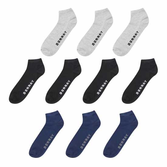 Donnay Мъжки Чорапи За Маратонки 10 Бр. 10 Pack Trainer Socks Children Черно Детски чорапи