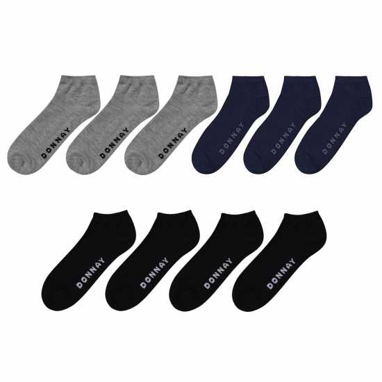 Donnay Мъжки Чорапи За Маратонки 10 Бр. 10 Pack Trainer Socks Junior Black Детски чорапи