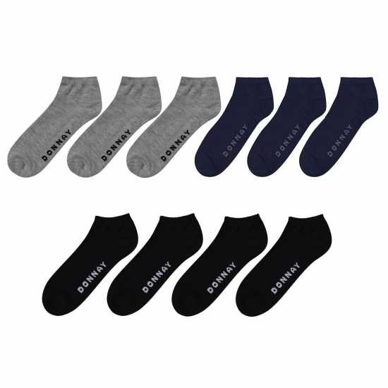 Donnay Мъжки Чорапи За Маратонки 10 Бр. 10 Pack Trainer Socks Junior Черно Детски чорапи