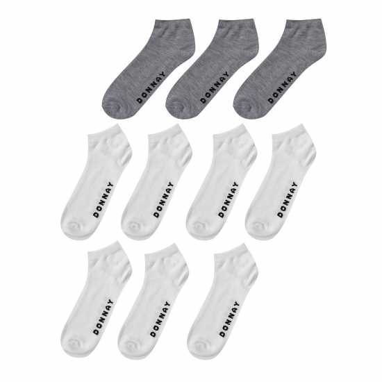 Donnay Мъжки Чорапи За Маратонки 10 Бр. 10 Pack Trainer Socks Mens White Мъжки чорапи