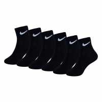 Nike 6 Pack Ankle Socks Childrens Black Детски чорапи