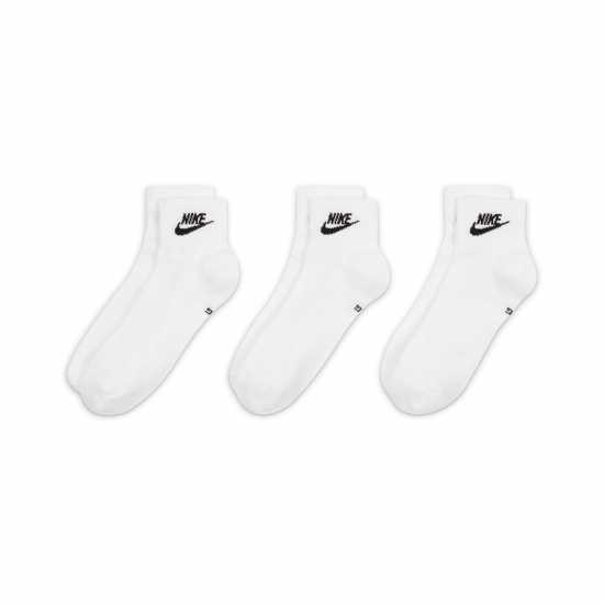 Nike Everyday Essential Ankle Socks (3 Pairs) White/Black Мъжки чорапи