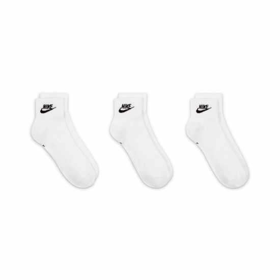 Nike Everyday Essential Ankle Socks (3 Pairs) White/Black Мъжки чорапи