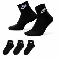 Nike Everyday Essential Ankle Socks (3 Pairs) Black/White Мъжки чорапи