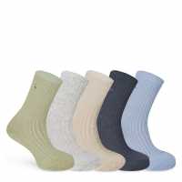 Meadowcroft 5Pk Ld10 Blue/ Green Дамски чорапи