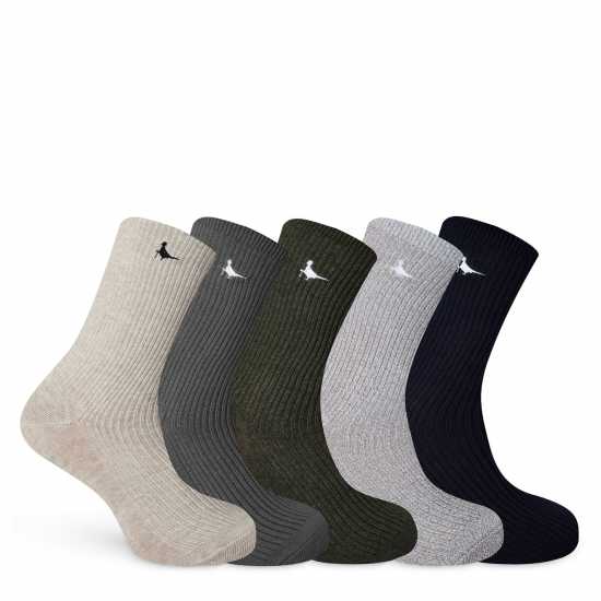 Meadowcroft 5Pk Sn10 Khaki/Oatmeal Мъжки чорапи
