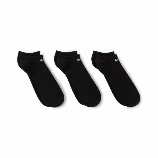 Nike 3 Pack Cushioned No Show Socks Black/White - Мъжки чорапи