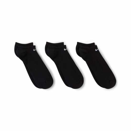 Nike 3 Pack Cushioned No Show Socks Black/White Мъжки чорапи