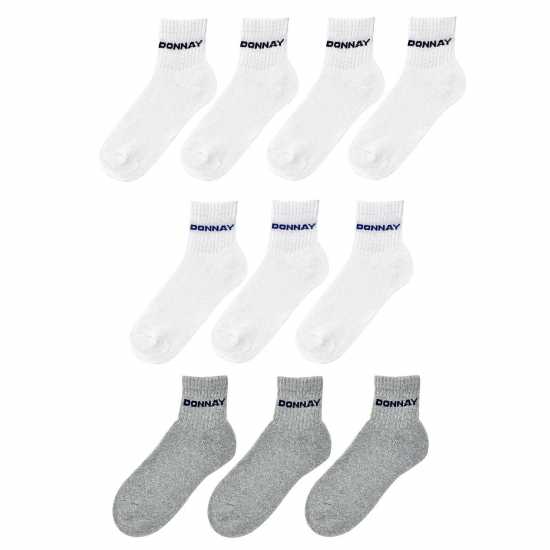 Donnay Ниски Чорапи 10 Pack Quarter Socks Childrens Бяло Детски чорапи
