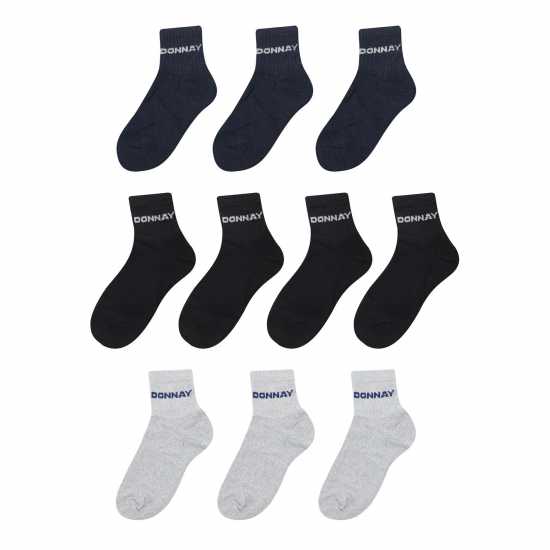 Детски чорапи Donnay Ниски Чорапи 10 Pack Quarter Socks Childrens Черно Donnay Ниски Чорапи 10 Pack Quarter Socks Childrens Черно Детски чорапи
