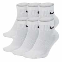 Nike 6Pk Quarter Sox Sn00 White/Black