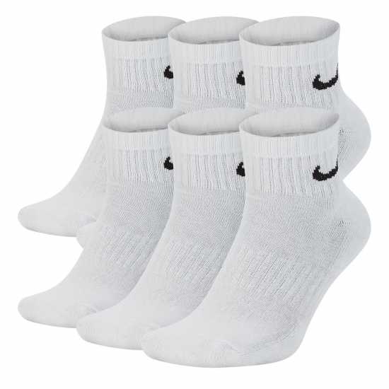 Nike 6Pk Quarter Sox Sn00 White/Black 