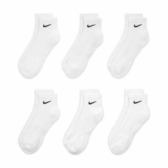 Nike 6Pk Quarter Sox Sn00 White/Black 