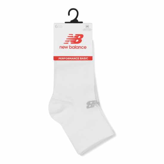 New Balance 6 Pack Of Ankle Socks White Мъжки чорапи