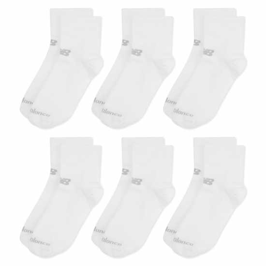 New Balance 6 Pack Of Ankle Socks White Мъжки чорапи