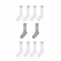 Donnay Ниски Чорапи 10 Pack Quarter Socks Plus Size Mens White Мъжки чорапи