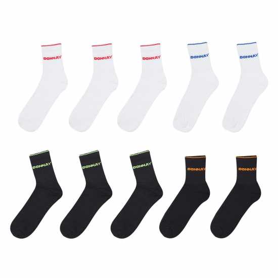 Мъжки чорапи Donnay Ниски Чорапи 10 Pack Quarter Socks Plus Size Ярки асортимент Donnay Ниски Чорапи 10 Pack Quarter Socks Plus Size Ярки асортимент Мъжки чорапи
